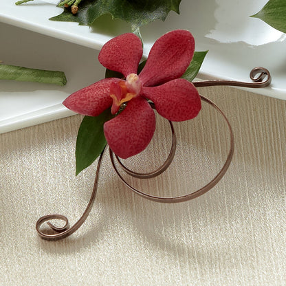 Red Mokara Boutonniere –  Facet Flowers, Austin TX